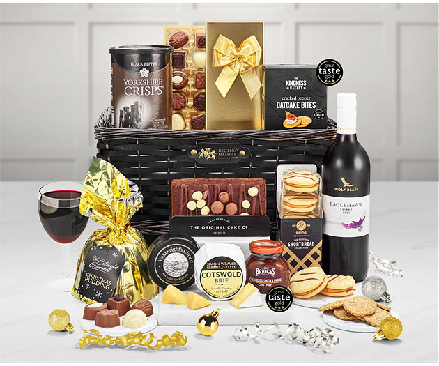 Jolly Holly Hamper With Red Wine