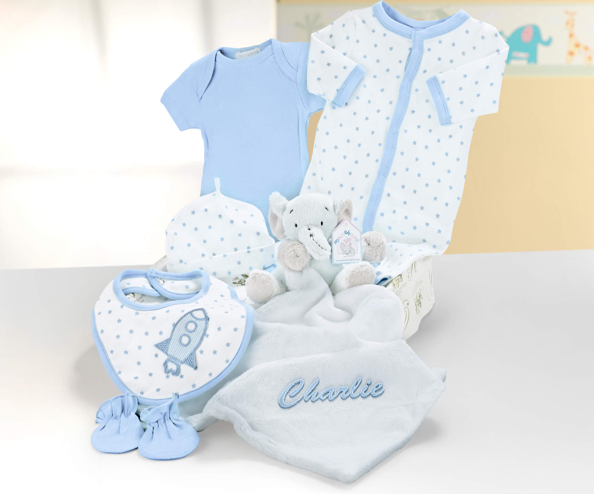 Personalised Bundle Of Joy Clothing Set In Blue Regency Hampers
