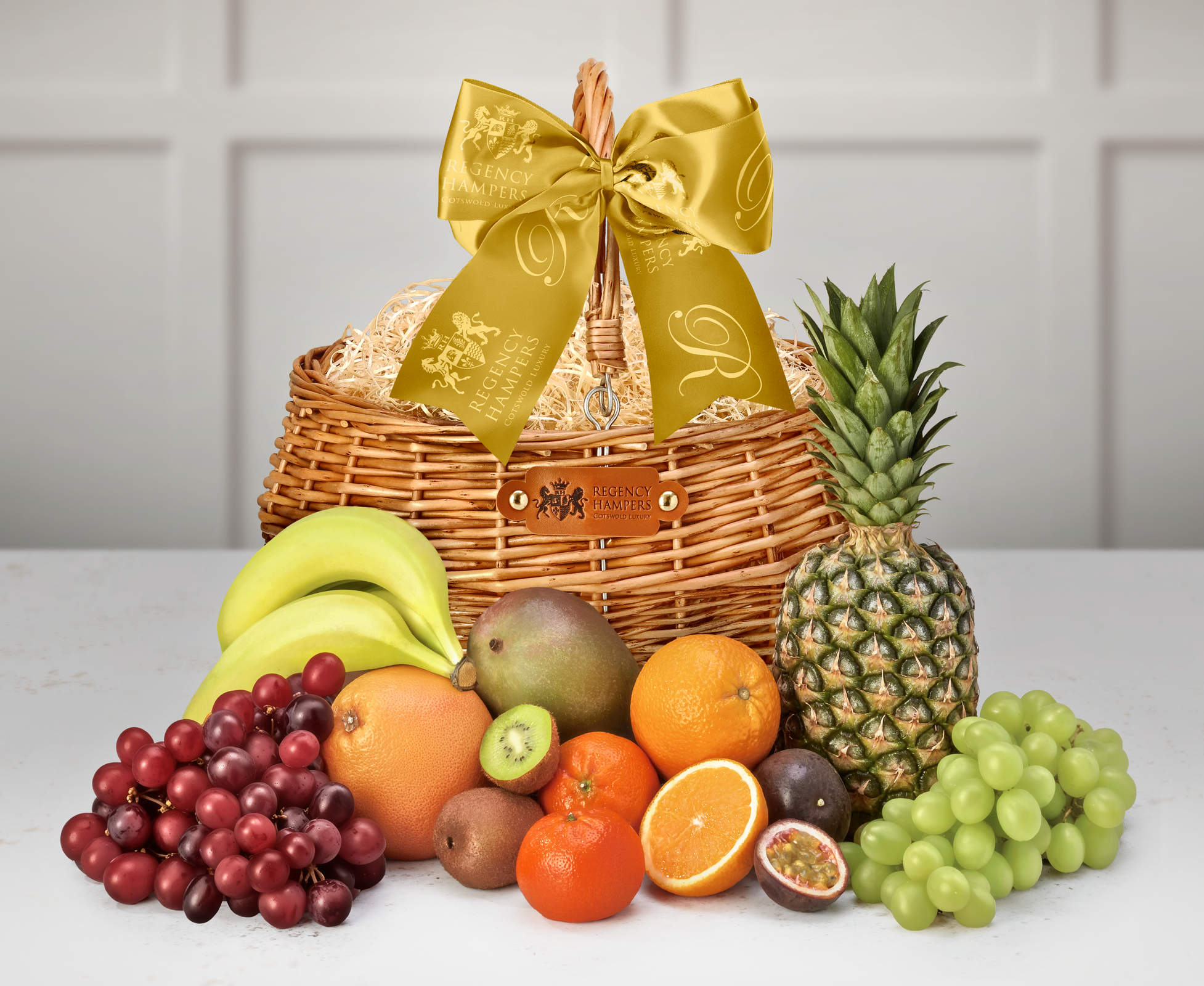 Tropical Fresh Fruit in a Hand Made Small Wicker Shopper