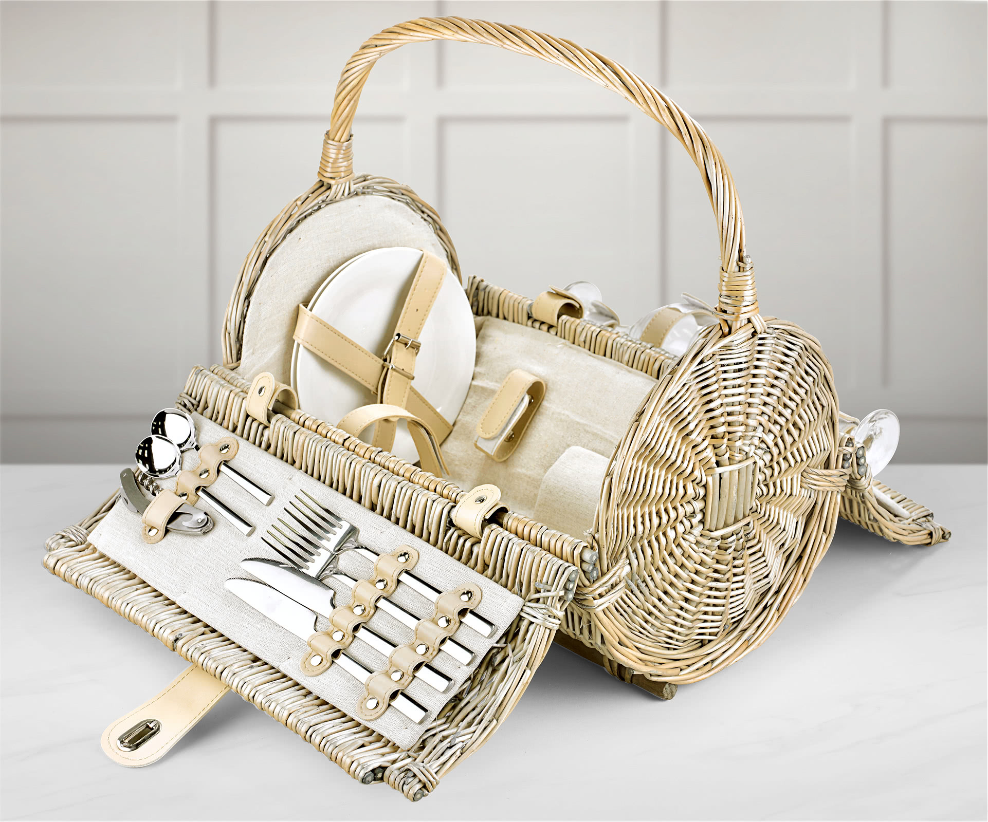 Empty Picnic Basket, 'Barrel' Hamper (2Person 16") Regency Hampers